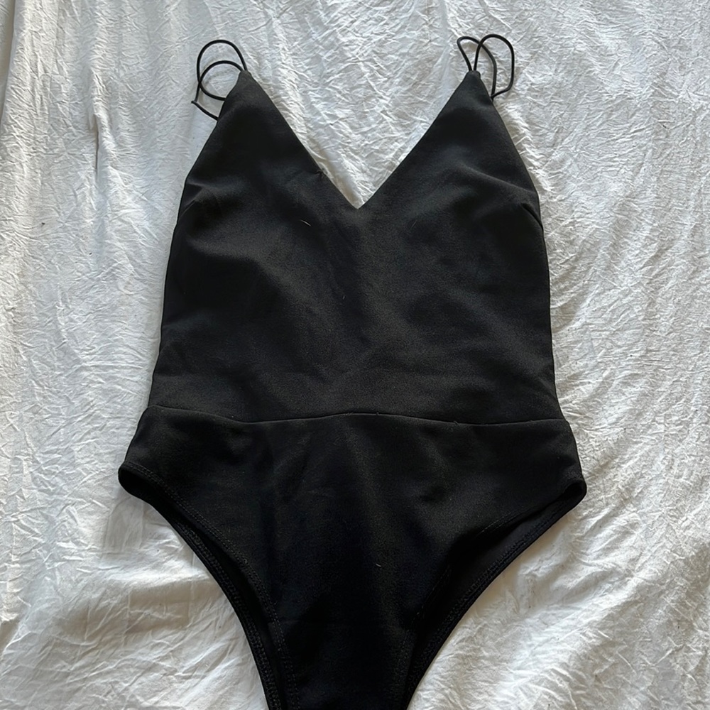 Black lace back bodysuit